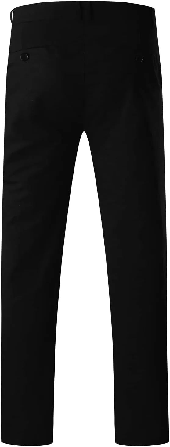 2021 Mens Chino Fit Flat Front Dress Pants Casual Cotton Jeans Slim Fit Skinny Stretchy Slacks Tapered Trousers