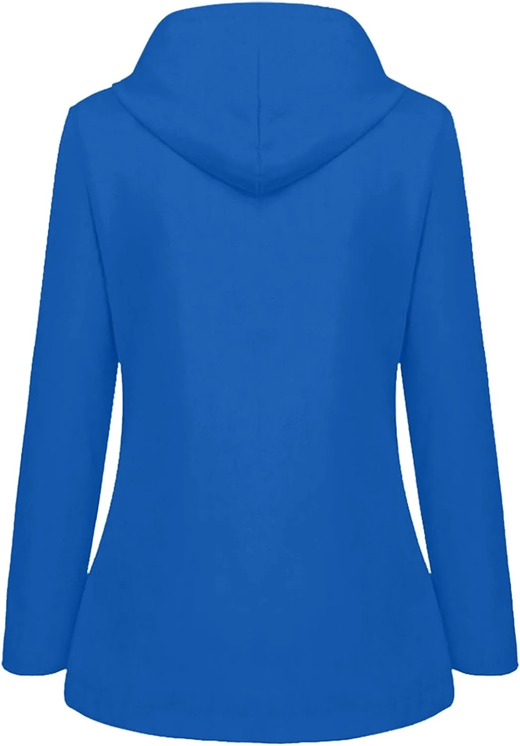 2023 Womens Fashion Hooded Rain Jacket Lightweight Trench Coat Long Sleeve Windbreaker Zip Up Drawstring Raincoat Pockets