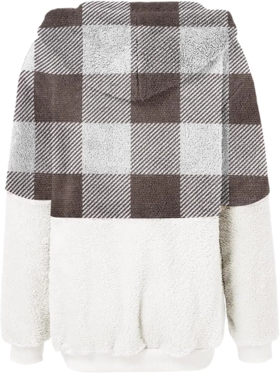 2024 Fall Coat Tops 2024 Winter Warm Fuzzy Plaid Shirt Jackets Plus Size Button Down Long Sleeve Coats with Pockets
