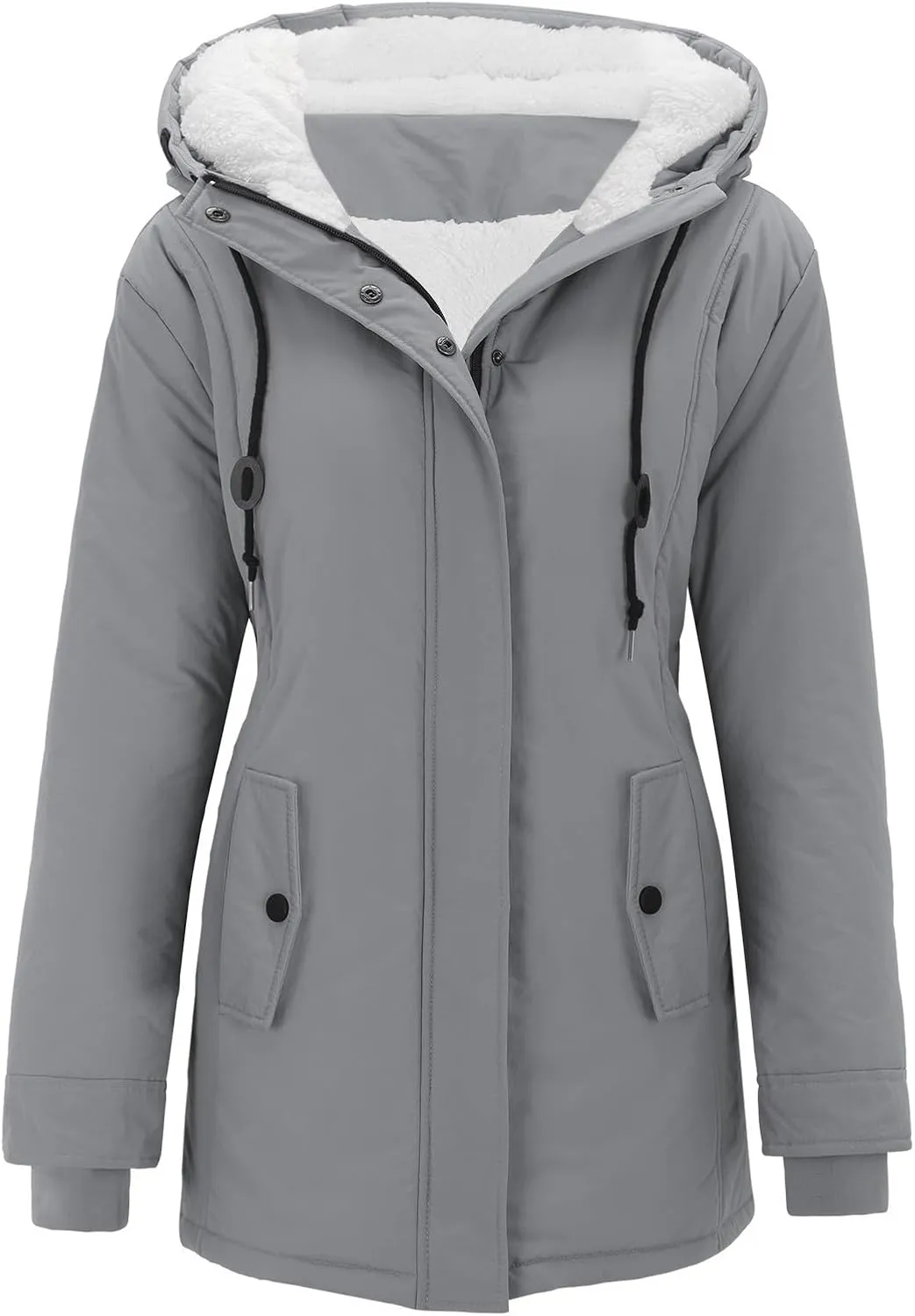 2024 Women Plus Size Winter Overcoat Jacket Thick Outwear Lined Hooded Coat Warm Trench 2024 Women Lightweight