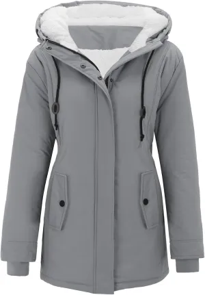 2024 Women Plus Size Winter Overcoat Jacket Thick Outwear Lined Hooded Coat Warm Trench 2024 Women Lightweight