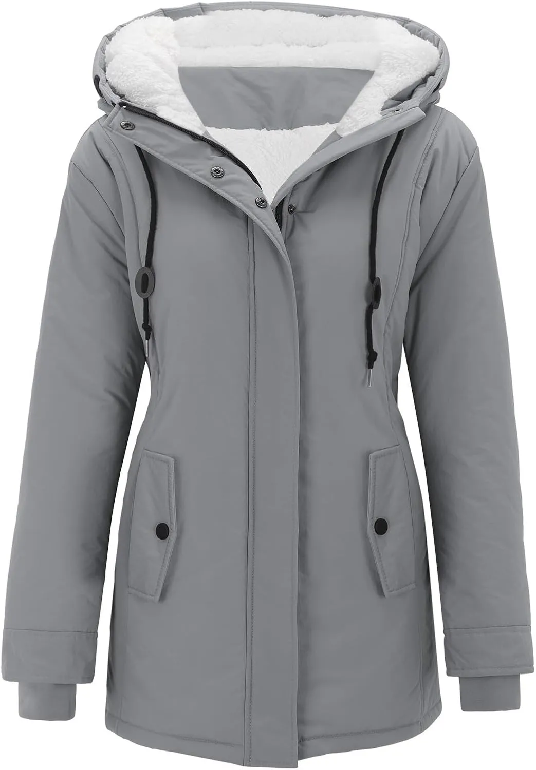 2024 Women Plus Size Winter Overcoat Jacket Thick Outwear Lined Hooded Coat Warm Trench 2024 Women Lightweight