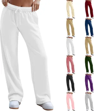 Baggy Sweatpants Women Casual Comfy Drawstring Wide Leg Pants Workout Outdoor Lounge Pants with Pockets