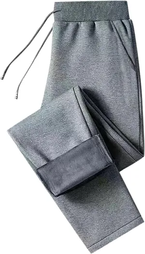 BIFUTON Fleece Lined Pants Men,Men's Winter Fleece Pants Sherpa Lined Sweatpants Drawstring Athletic Jogger Pants with Pocket