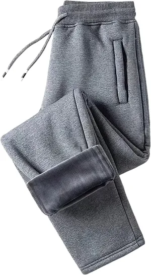 BIFUTON Fleece Lined Pants Men,Men's Winter Fleece Pants Sherpa Lined Sweatpants Drawstring Athletic Jogger Pants with Pocket