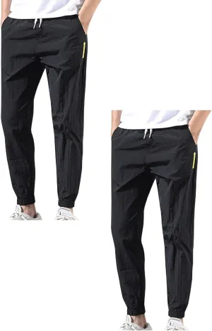 BIFUTON Sweat Pants for Men 2 Pack,Joggers for Men Slim Fit Gym Athletic Sweatpants Drawstring Hiking Pants with Pockets