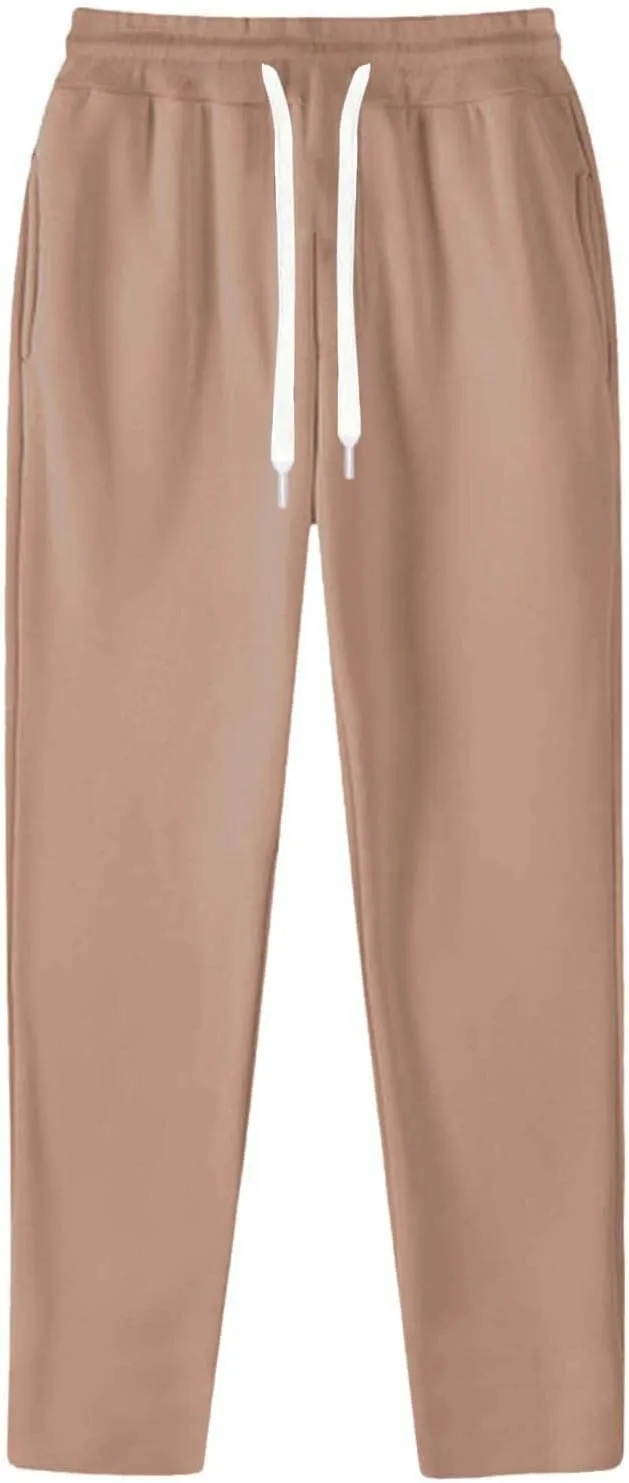 BIFUTON Sweat Pants for Mens Big and Tall Straight Leg Joggers Drawstring Fleece Lined Pants Men Winter Pants Athletic Pants