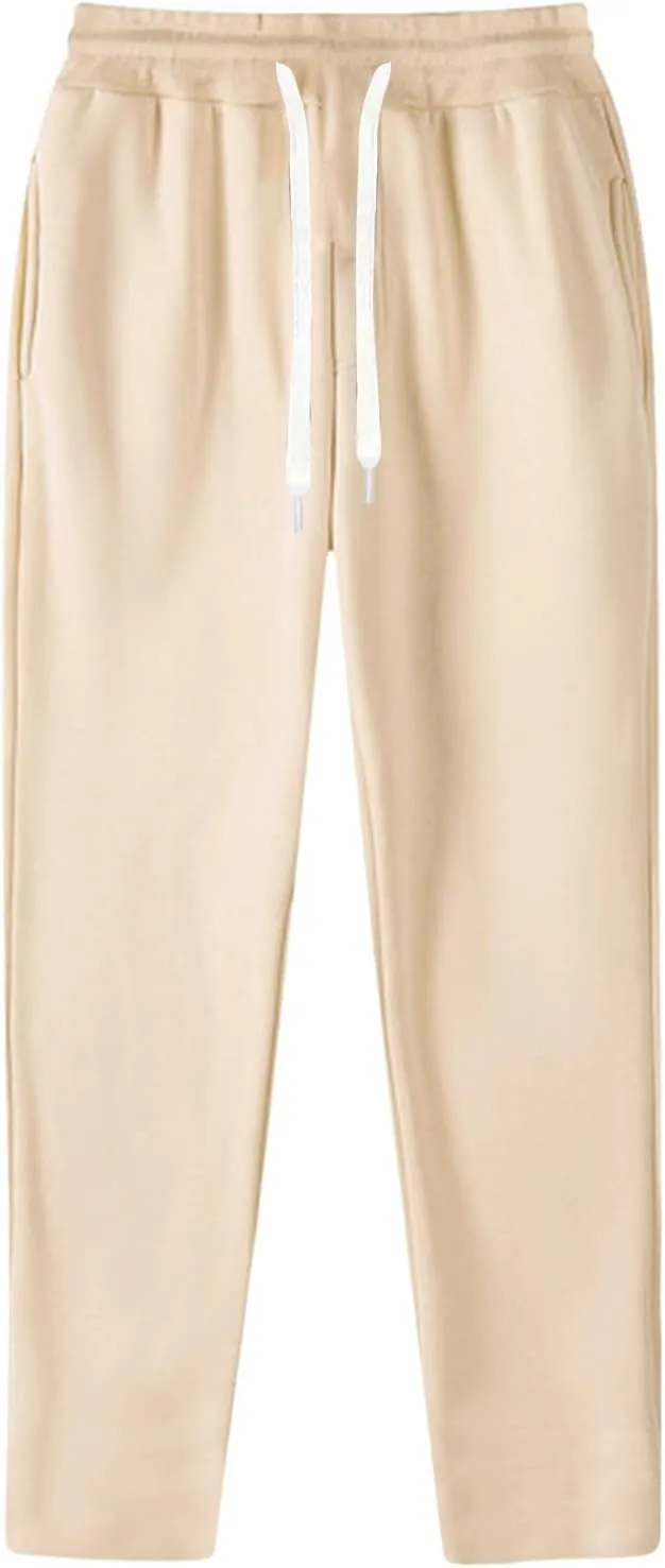 BIFUTON Sweat Pants for Mens Big and Tall Straight Leg Joggers Drawstring Fleece Lined Pants Men Winter Pants Athletic Pants