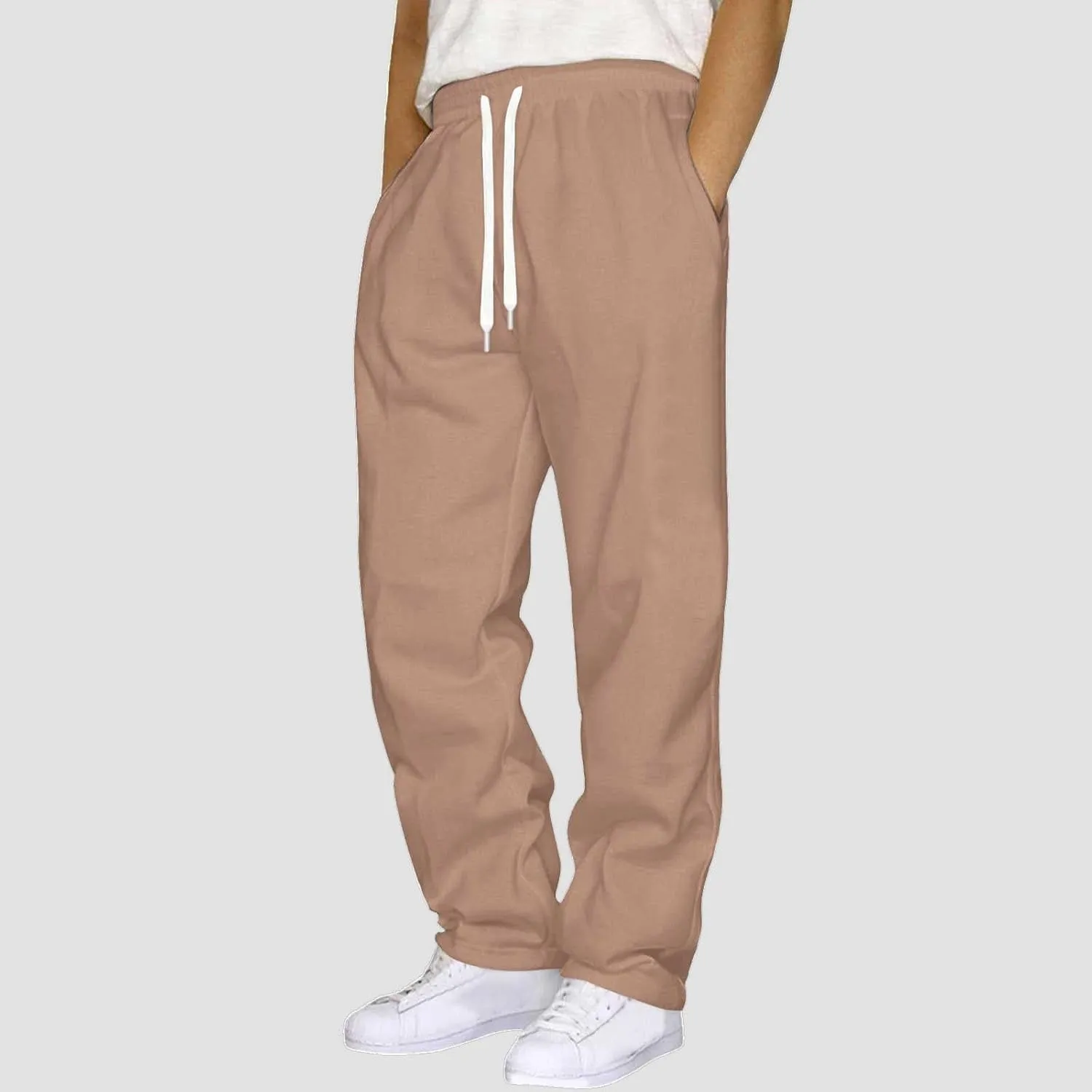 BIFUTON Sweat Pants for Mens Big and Tall Straight Leg Joggers Drawstring Fleece Lined Pants Men Winter Pants Athletic Pants