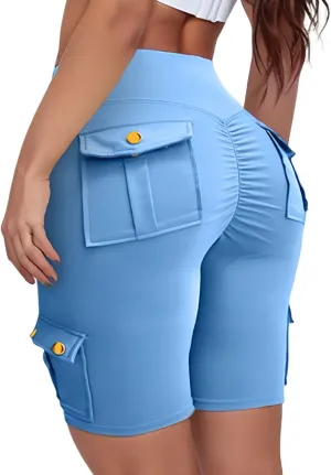 Biker Shorts for Women High Waist Tummy Control Butt Lifting Shorts Gym Workout Bermuda Cargo Shorts