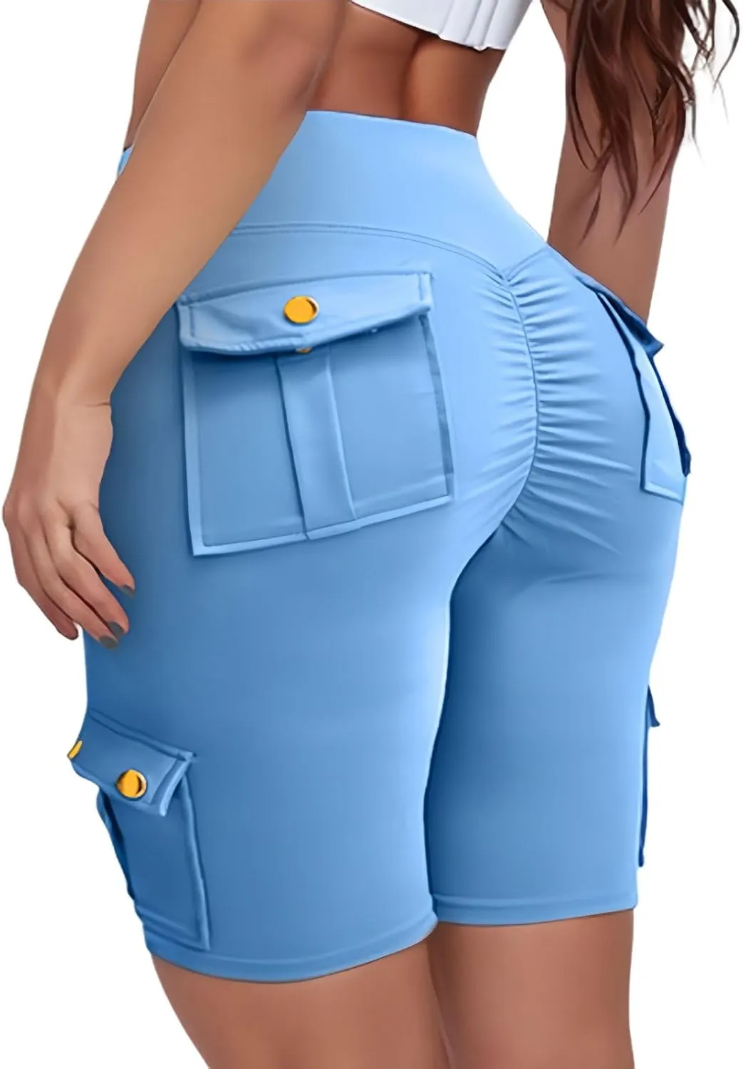 Biker Shorts for Women High Waist Tummy Control Butt Lifting Shorts Gym Workout Bermuda Cargo Shorts