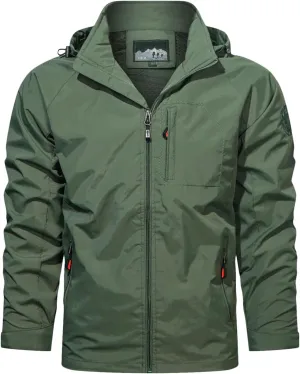 Blouse Costume Mens Windproof Jacket Sport Jackets Classic Zip Front Hoodies Coat Winter Raincoat Multi Pockets