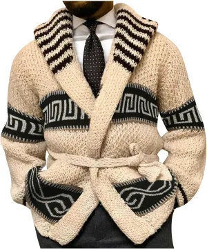 Cardigan Sweaters for Men Color Block Knit Sweater Button Down Open Front Cardigan Long Sleeve Sweaters Casual Outwear