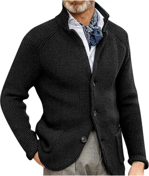 Cardigan Sweaters for Men with Buttons Knit Lapel Oversized Cardigan Thick Warm Casual Winter Cardigan