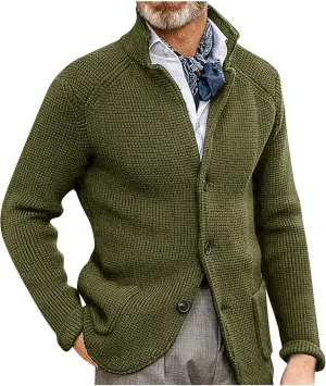 Cardigan Sweaters for Men with Buttons Knit Lapel Oversized Cardigan Thick Warm Casual Winter Cardigan