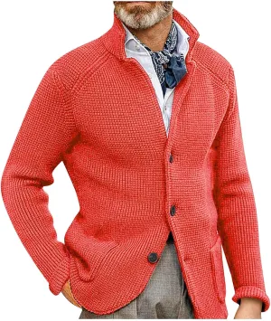 Cardigan Sweaters for Men with Buttons Knit Lapel Oversized Cardigan Thick Warm Casual Winter Cardigan