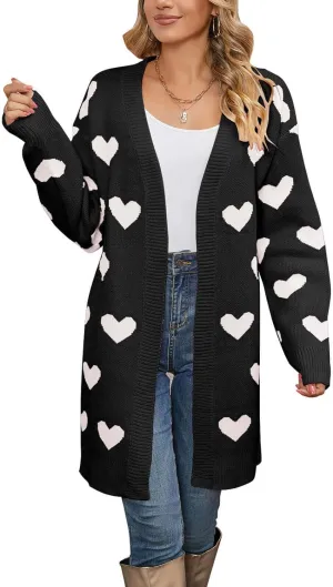 Cardigan Sweaters for Women Cute Loose Open Front Long Sleeve Cardigans Coat Outwear