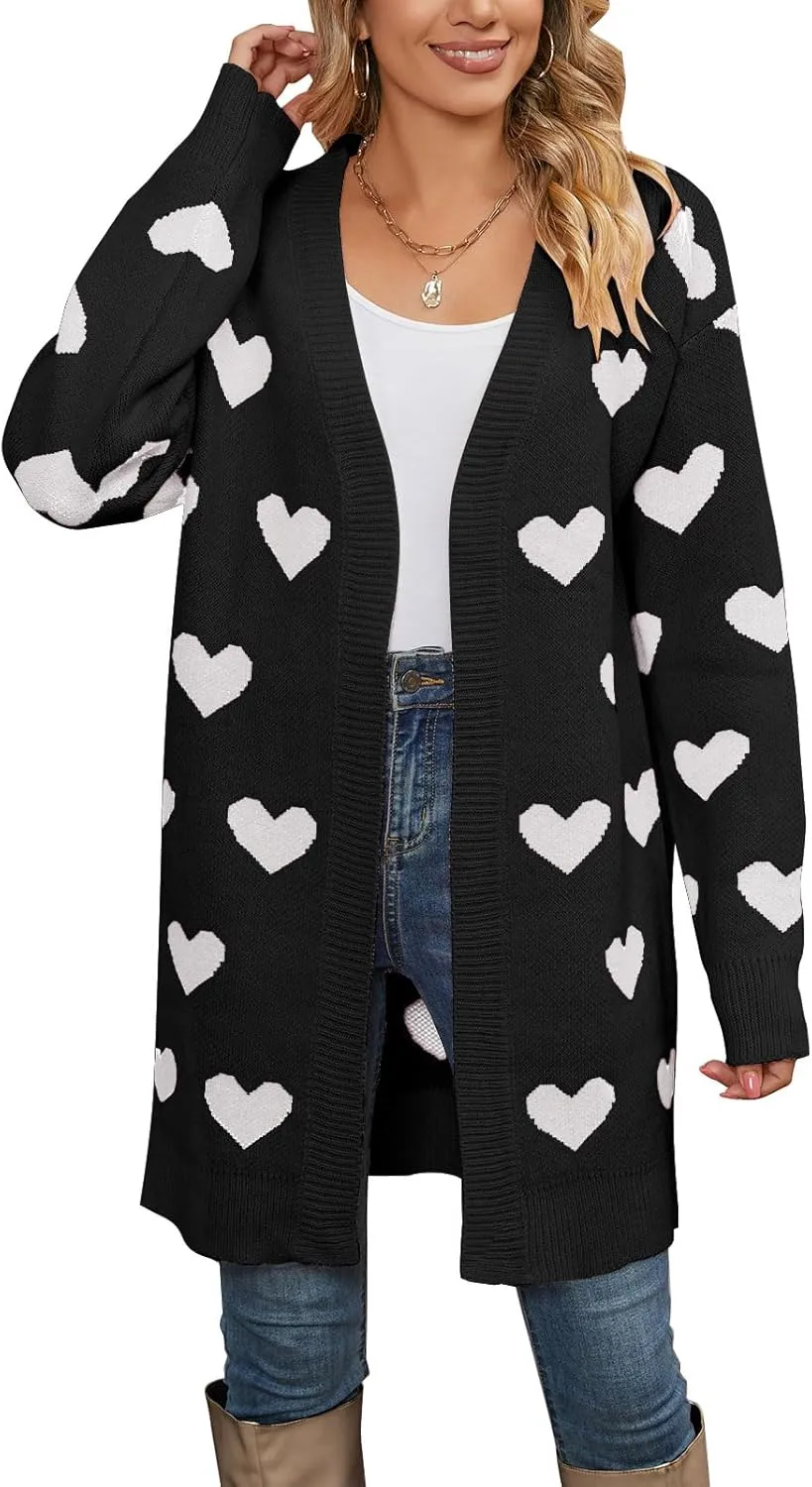Cardigan Sweaters for Women Cute Loose Open Front Long Sleeve Cardigans Coat Outwear