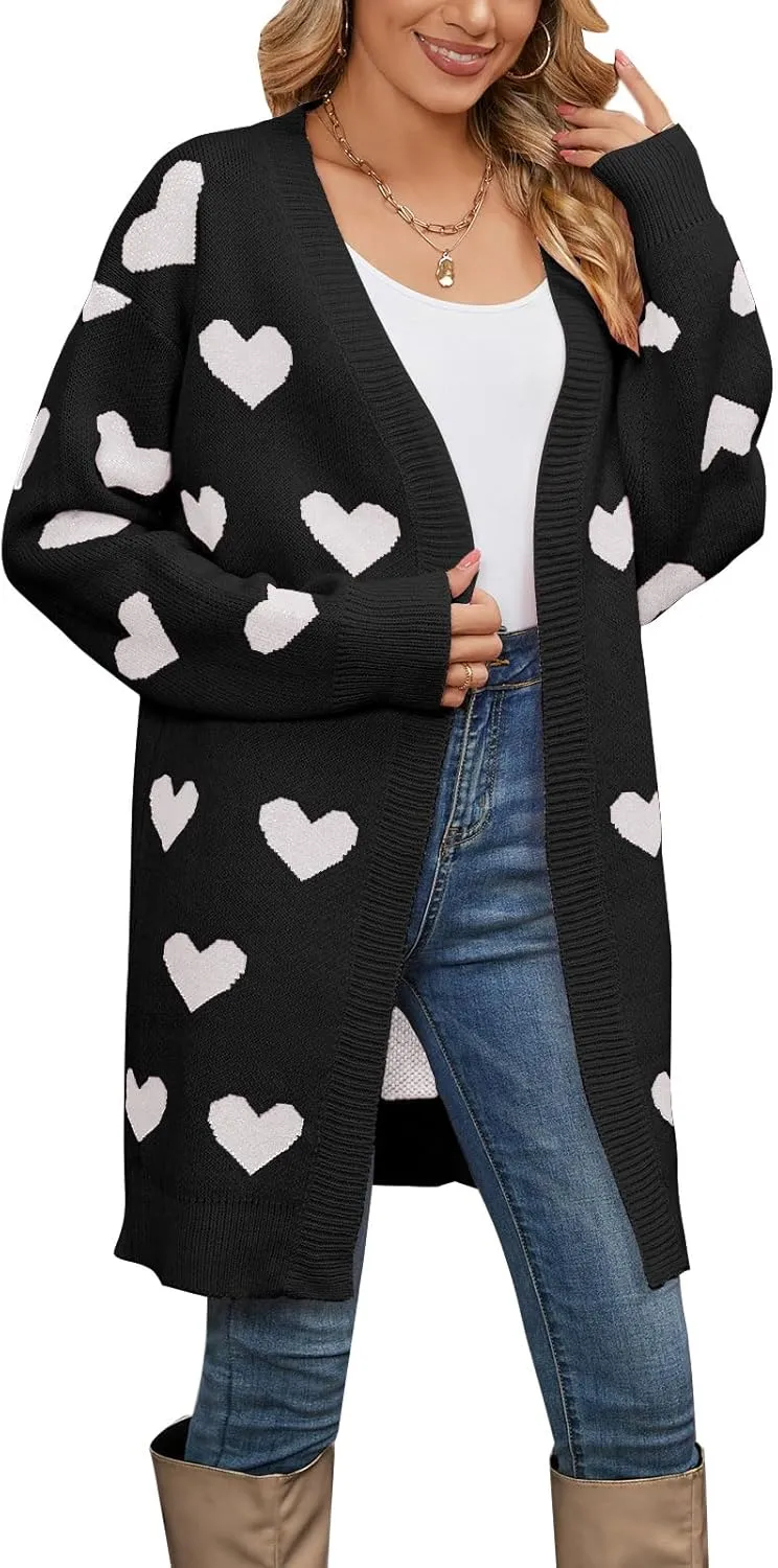 Cardigan Sweaters for Women Cute Loose Open Front Long Sleeve Cardigans Coat Outwear