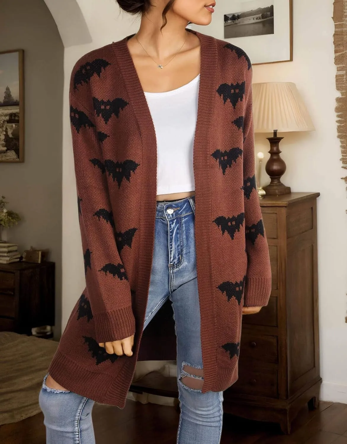 Cardigan Sweaters for Women Cute Loose Open Front Long Sleeve Cardigans Coat Outwear