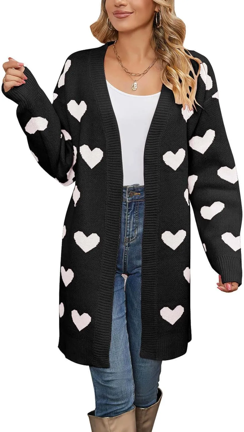 Cardigan Sweaters for Women Cute Loose Open Front Long Sleeve Cardigans Coat Outwear