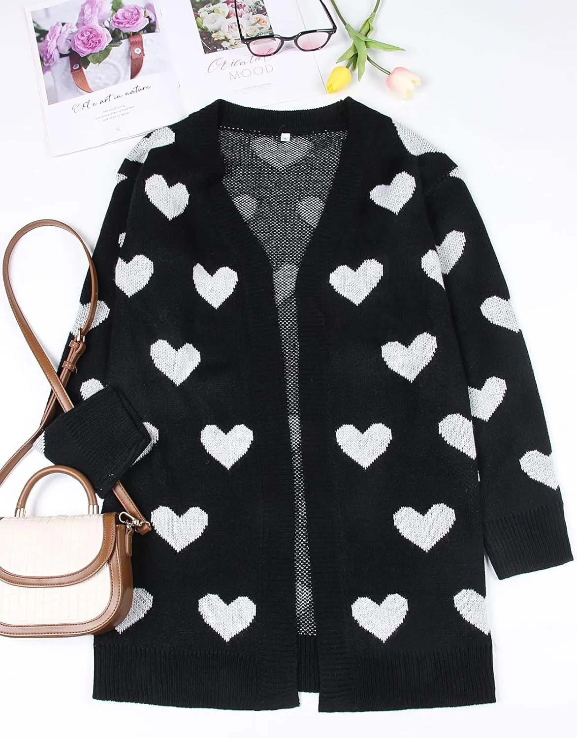 Cardigan Sweaters for Women Cute Loose Open Front Long Sleeve Cardigans Coat Outwear