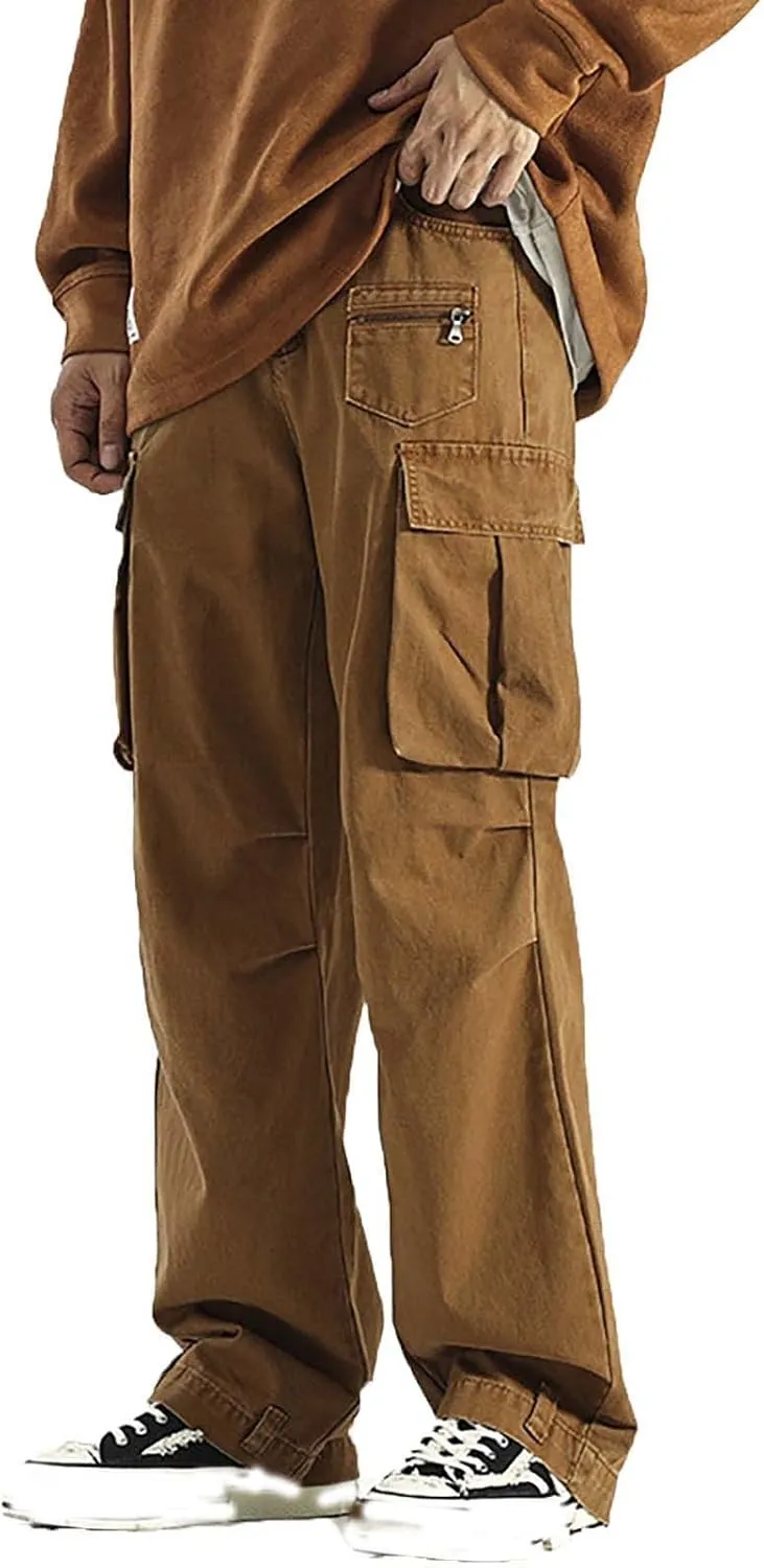 Cargo Pants for Men Baggy Men's Workout Athletic Sweatpants Gym with Pockets Stretch Jogger Pants Mens Cargo Sweatpants