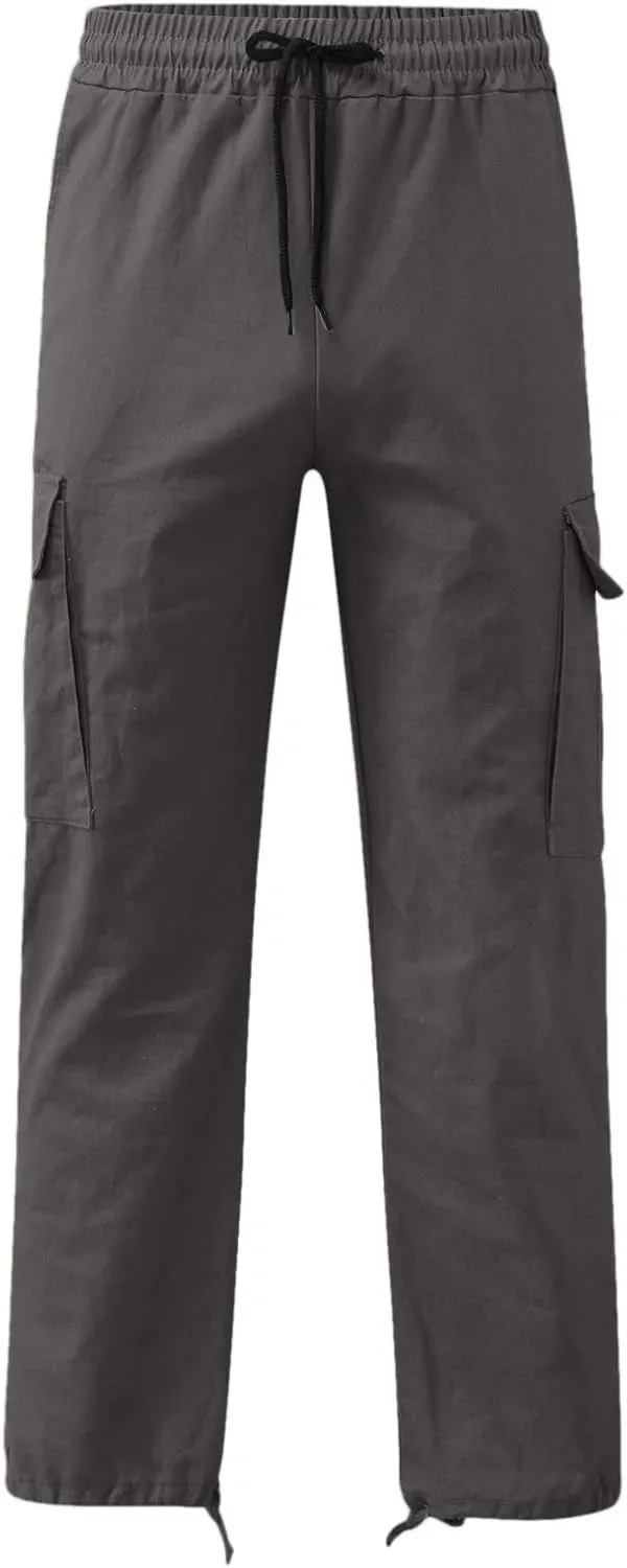 Cargo Pants for Men Big and Tall Sweatpants Workout Sports Pant Men's Cargo Pants Elastic Waist Joggers Solid Casual