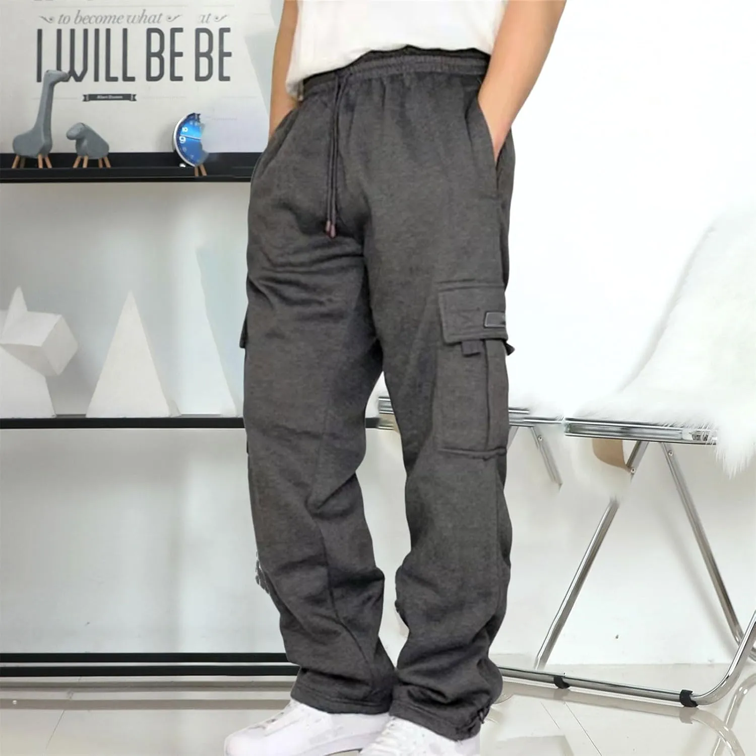 Cargo Pants for Men, Streetwear Hip Hop Pants Cargo Joggers Men Casual Active Sports Sweatpants for Men Women Unisex