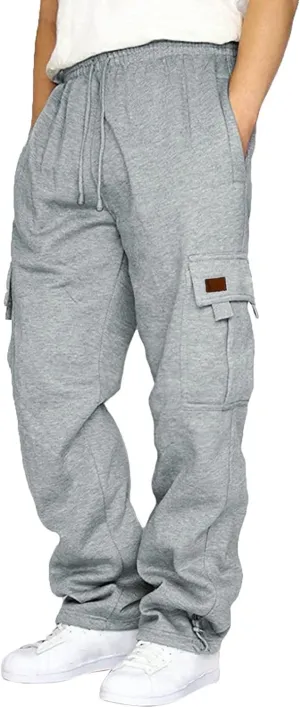 Cargo Pants for Men,Cargo Sweatpants for Men Big and Tall Running Pants Drawstring Work Pants Loose Fit Lounge Pants