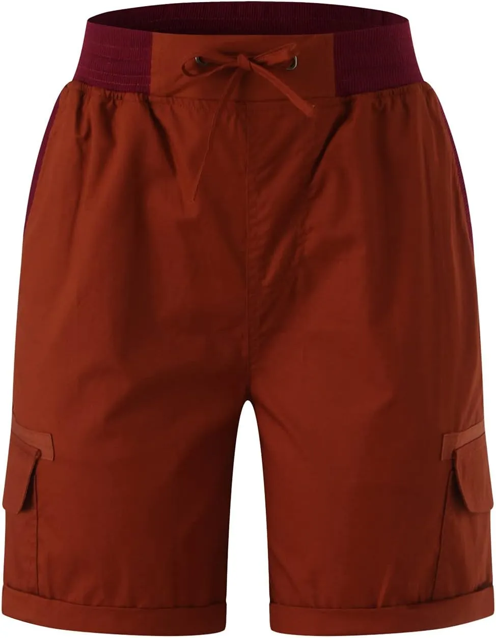 Cargo Shorts for Women Casual Summer High Waisted Chino Shorts Ribbed Elastic Waist Comfy Shorts 2024 Trendy
