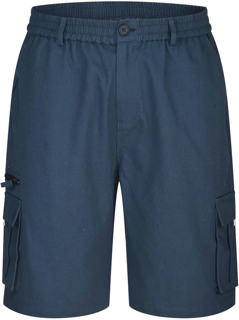 Cargo Shorts Men Big Tall Casual Premium Twill Multi Pockets Tooling Shorts Classic Fit Elastic Waist Shorts
