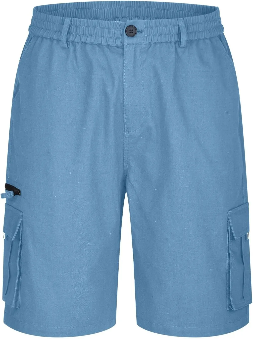 Cargo Shorts Men Big Tall Casual Premium Twill Multi Pockets Tooling Shorts Classic Fit Elastic Waist Shorts