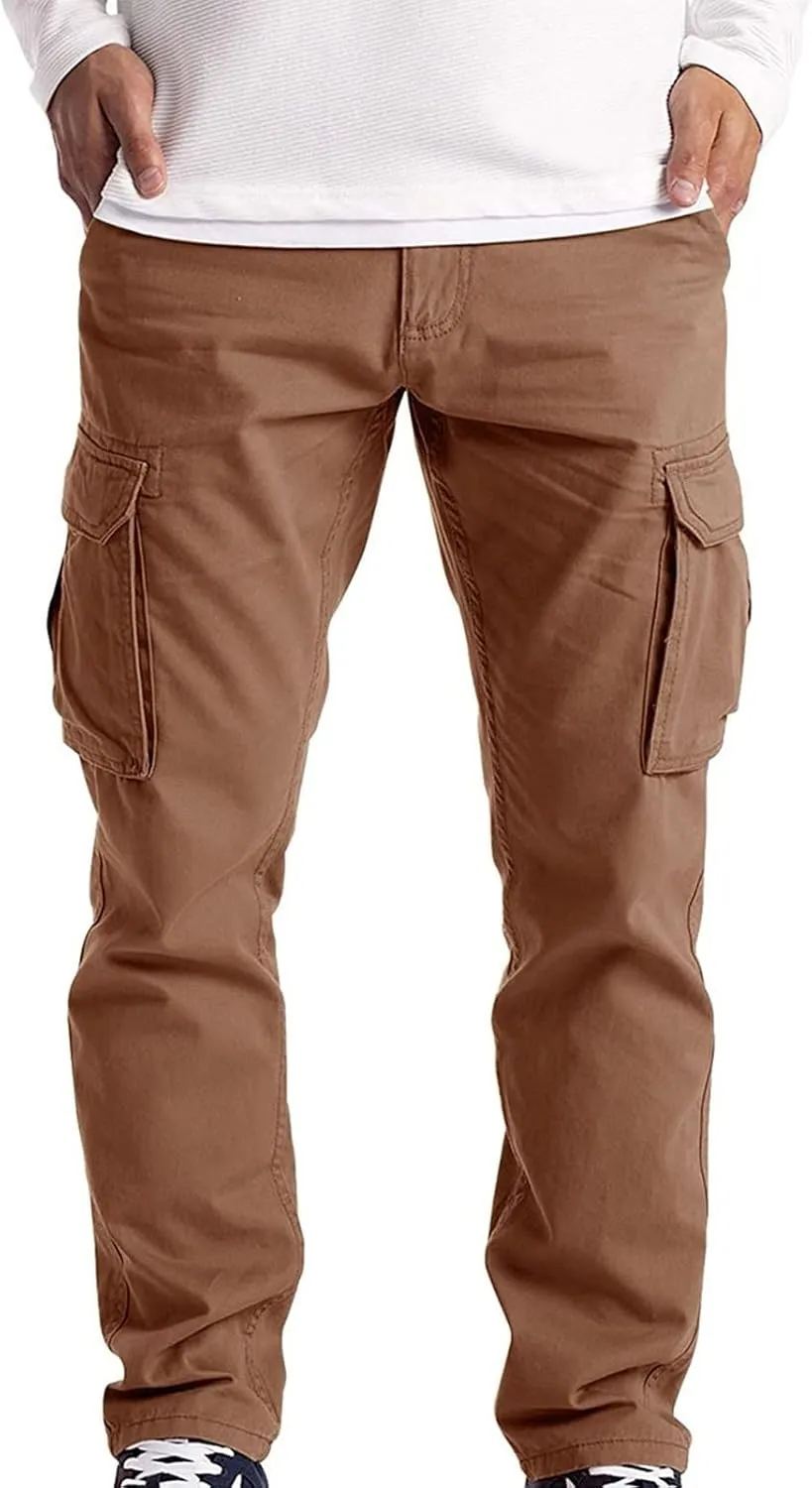 Cargo Sweatpants for Men Big and Tall Baggy Heavyweight Athletic Joggers Multi-Pockets Relaxed Fit Cargo Pants Men's