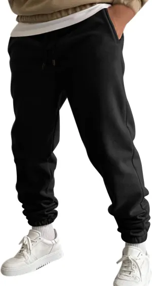 Cargo Sweatpants for Men Men Men's Active Basic Jogger Fleece Joggers Pants Men Outdoor Pocket Drawstring Solid Color