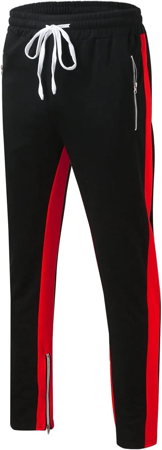 Cargo Sweatpants for Men Pants Sport Daily Workout Pants Mens Baggy Sweatpants with Pockets Fleece Sweat Pants Black