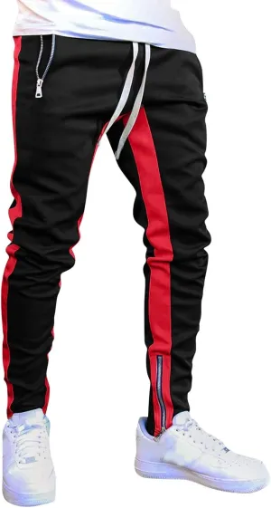 Cargo Sweatpants for Men Pants Sport Daily Workout Pants Mens Baggy Sweatpants with Pockets Fleece Sweat Pants Black