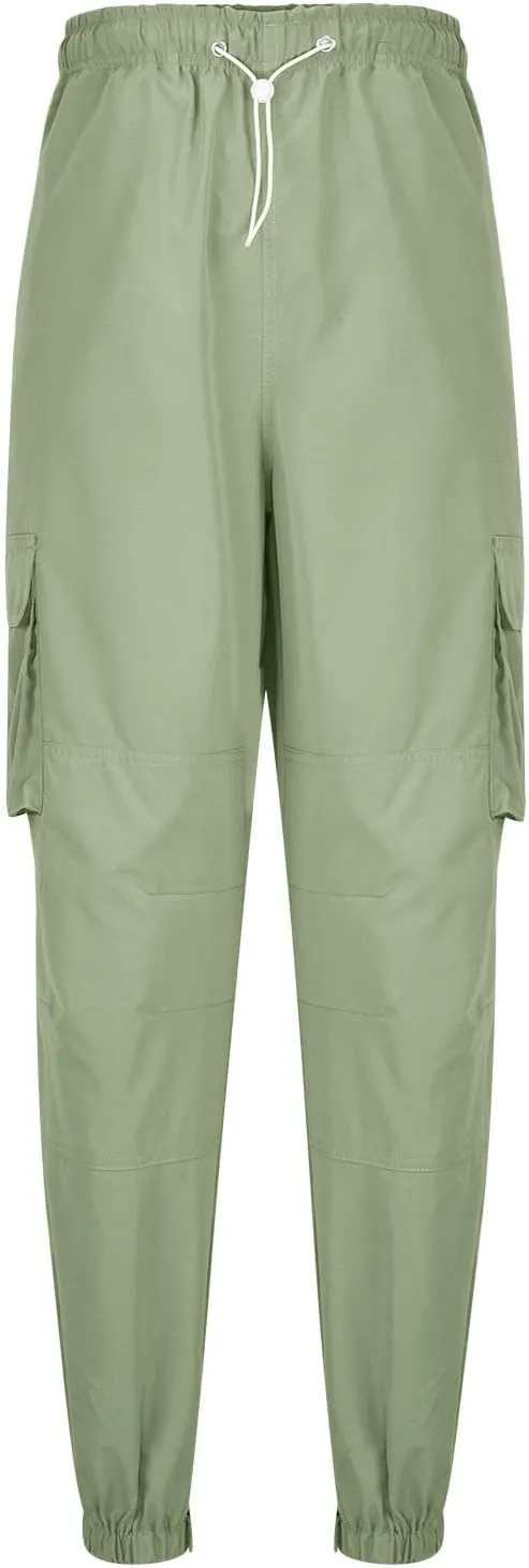 Cargo Trousers for Men Fleece Cargo Sweatpants Relax Fit Bungee Cord Open Bottom Mens Jogger Sweatpants Men's Slim