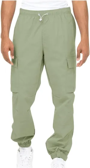 Cargo Trousers for Men Fleece Cargo Sweatpants Relax Fit Bungee Cord Open Bottom Mens Jogger Sweatpants Men's Slim