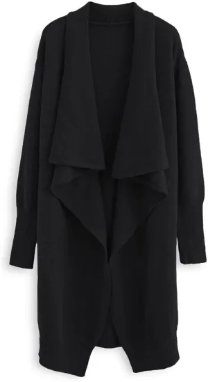 CHICWISH Women's Open Front Waterfall Longline Knit Cardigan Coatigan Light Jacket