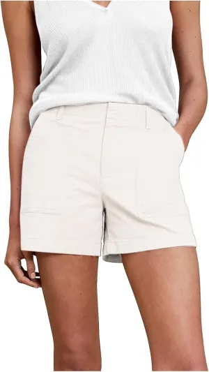 Chino Shorts for Women Casual Summer Linen Shorts Pull On Elastic High Waisted Wide Leg Lounge Short with Pockets