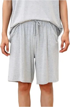 Cotton Mens Casual Shorts Elastic Waist Drawstring Lounge Shorts for Summer or Daily Comfort(Available in Plus Size)