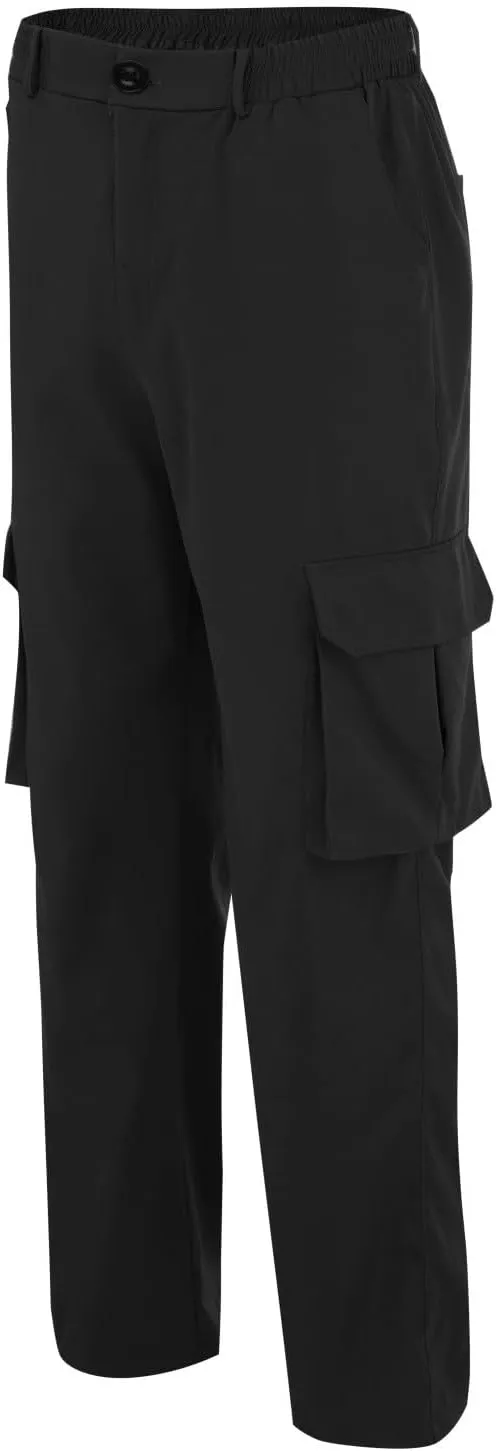 CRNTCEM Mens Casual Straight Cargo Pants Lightweight Elastic Waisted Workout Work Sweatpants Cozy Military Tactical Trousers