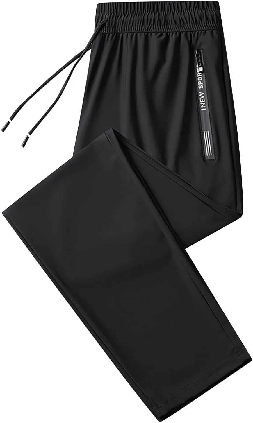 CRNTCEM Mens Quick Dry Hiking Sweatpants Lightweight Straight Running Workout Pants Outdoor Stretch Casual Athletic Joggers