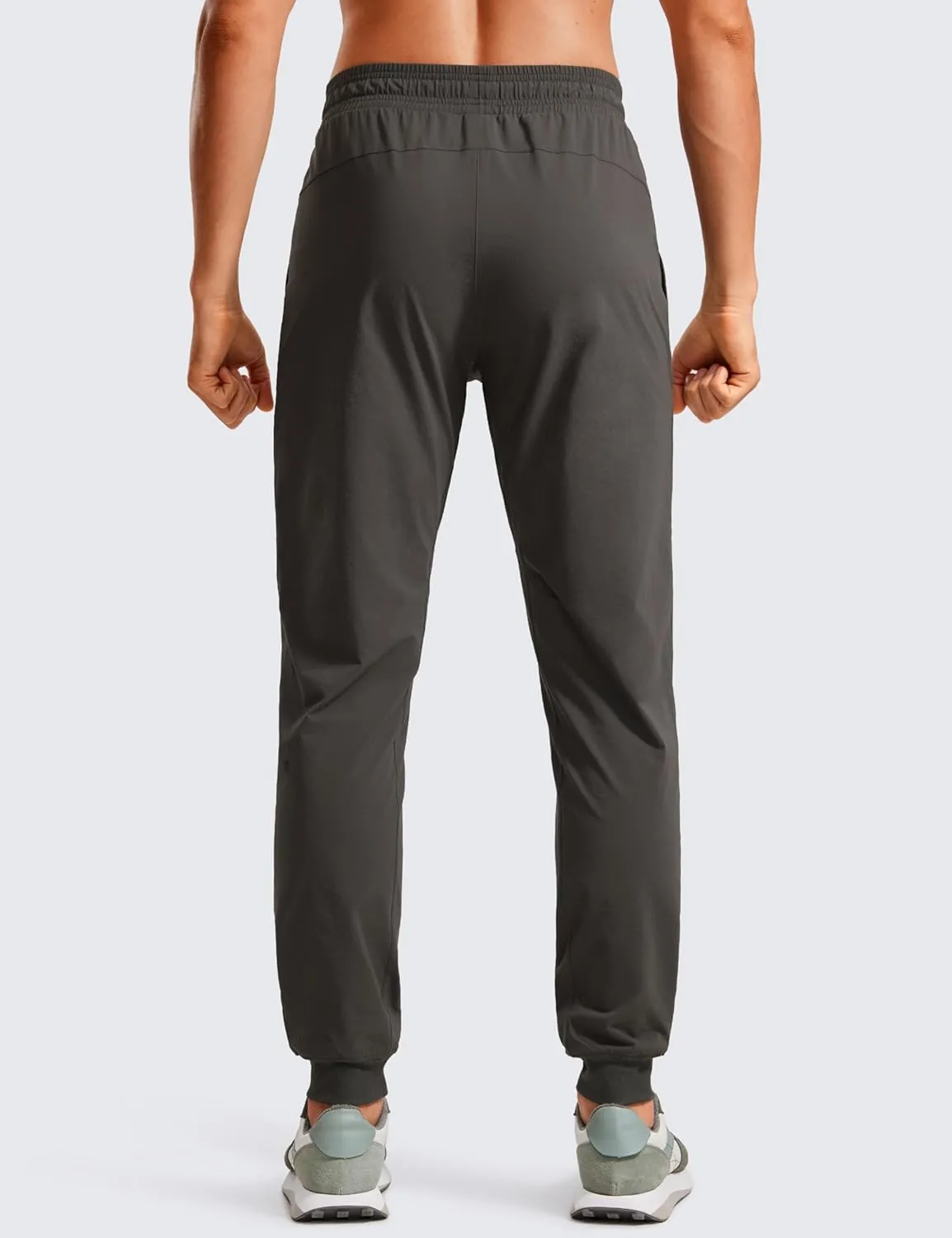 CRZ YOGA Athletic Joggers for Men Lightweight Water Resistant Outdoor Workout Pants with Zip Pockets