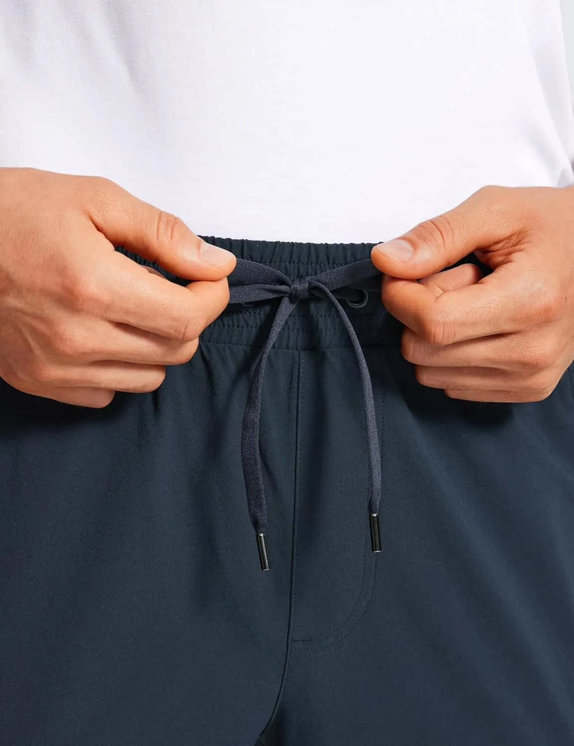 CRZ YOGA Athletic Joggers for Men Lightweight Water Resistant Outdoor Workout Pants with Zip Pockets