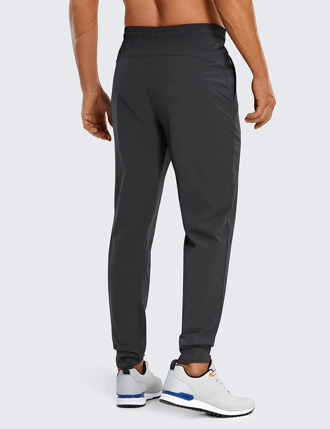 CRZ YOGA Athletic Joggers for Men Lightweight Water Resistant Outdoor Workout Pants with Zip Pockets