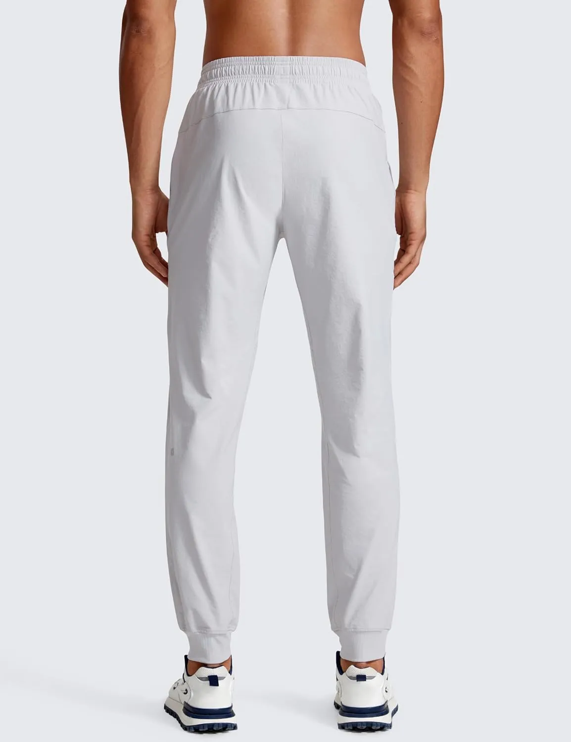 CRZ YOGA Athletic Joggers for Men Lightweight Water Resistant Outdoor Workout Pants with Zip Pockets