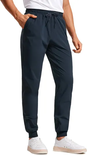 CRZ YOGA Athletic Joggers for Men Lightweight Water Resistant Outdoor Workout Pants with Zip Pockets