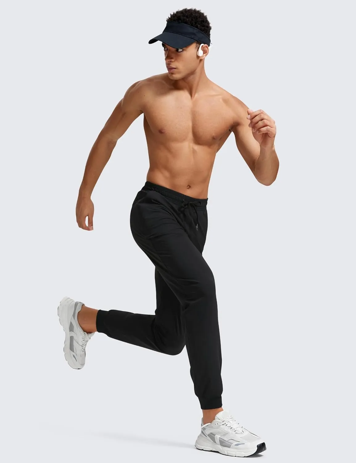 CRZ YOGA Athletic Joggers for Men Lightweight Water Resistant Outdoor Workout Pants with Zip Pockets
